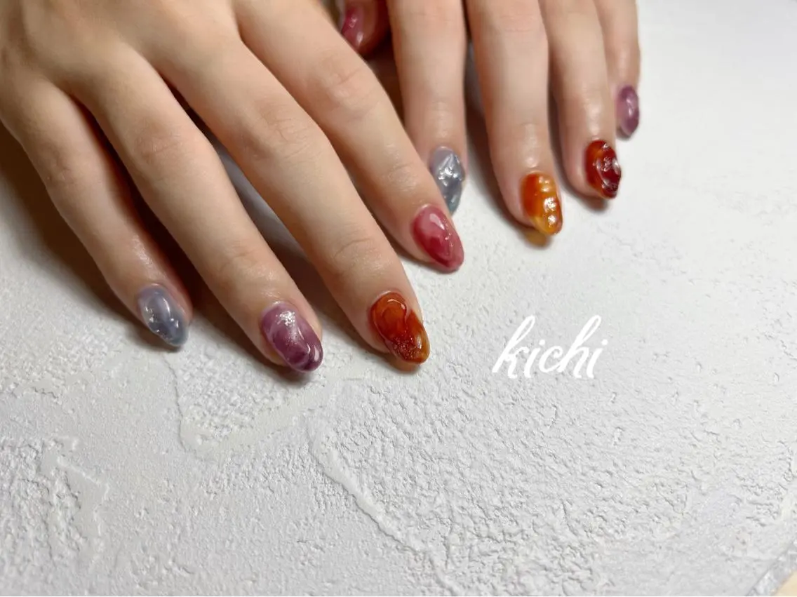 ネイル ジェルネイル 持ち込み ニュアンスネイル パラジェル シンプルネイル kichi･: *のネイルデザイン