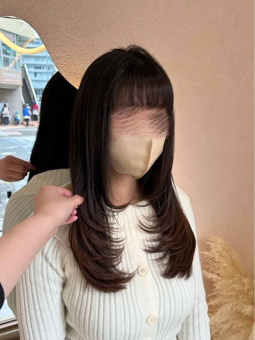 ロング レイヤーカット カット ヘアカラー トリートメント レイヤー/透明感 🌷油科あい🌷のヘアスタイル