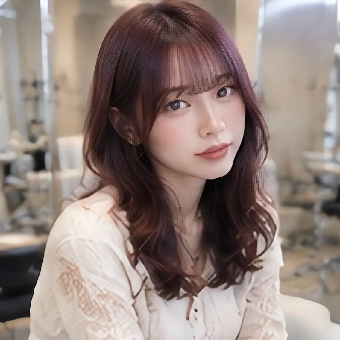 ロング カラー カット ヘアカラー トリートメント 池袋/縮毛矯正 韓国レイヤーおばかんのヘアスタイル