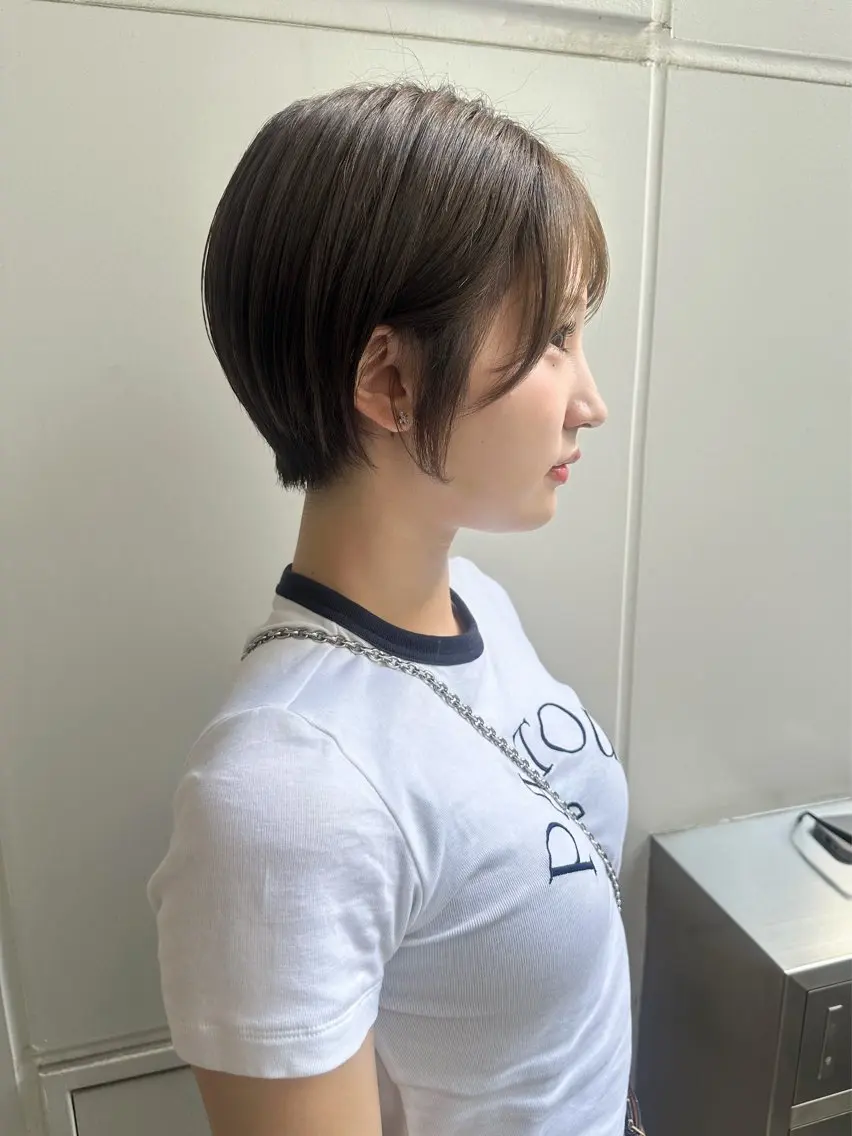 ショート カラー パーマ ヘアアレンジ ショートボブ ボブ ショートヘア 小顔カット 髪質改善/韓国風 レイヤー/田村祐樹のヘアスタイル