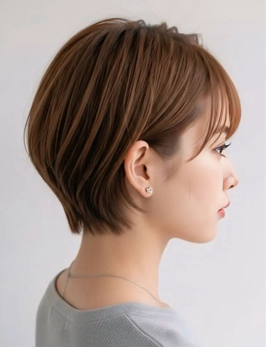 ショート レイヤー/ショート/ 透明感/銀座/れんのヘアスタイル