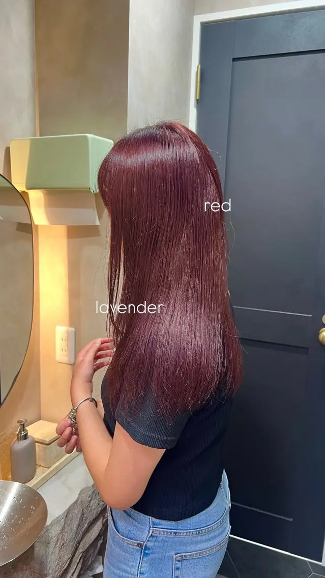 ミディアム カラー ブリーチ ダブルカラー ラベンダーカラー ブリーチなしカラー ヘアカラー 長田 すみれ子のヘアスタイル