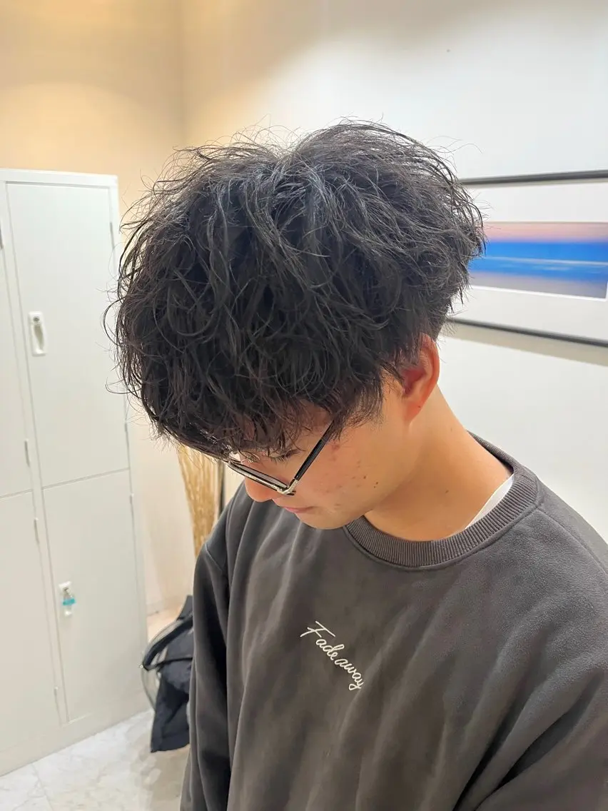 ミディアム カット パーマ 小村敏司🔹 メンズヘアのヘアスタイル