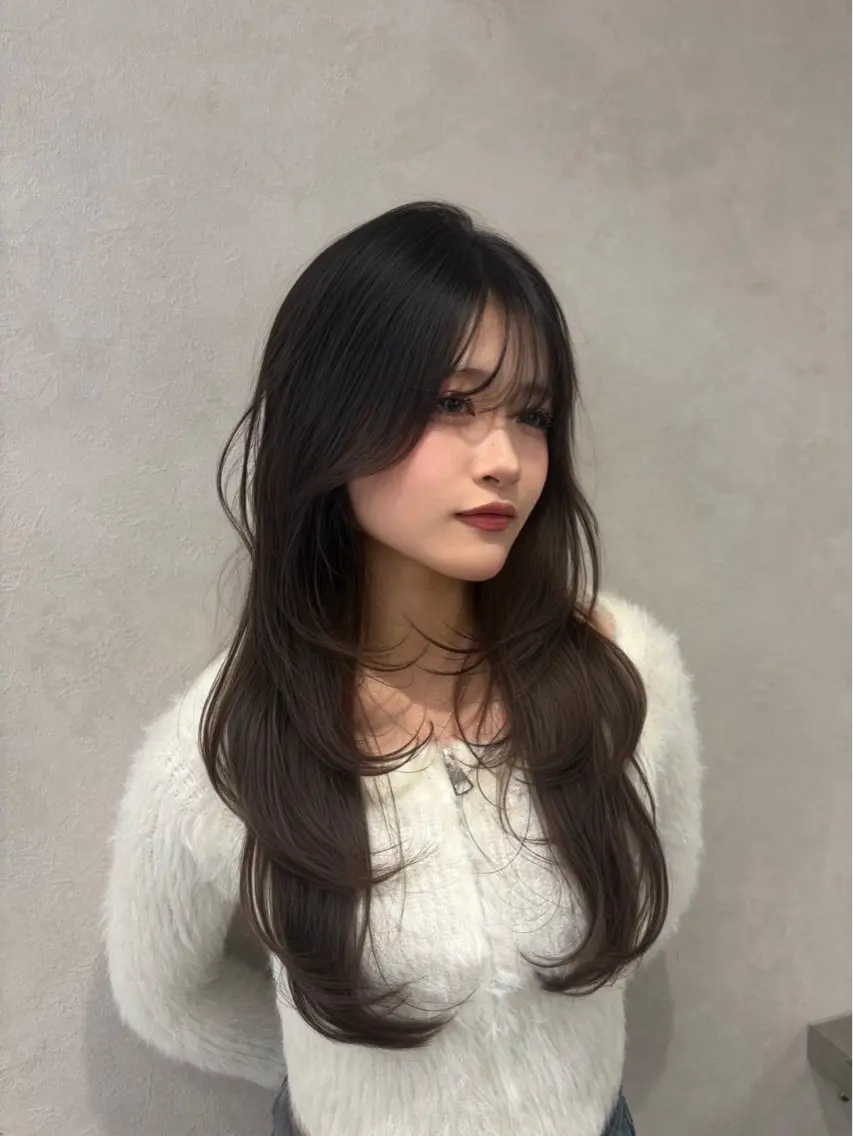 ロング ハッシュカット ハイレイヤー レイヤーカット Yuta✂︎ 韓国レイヤー🪽のヘアスタイル