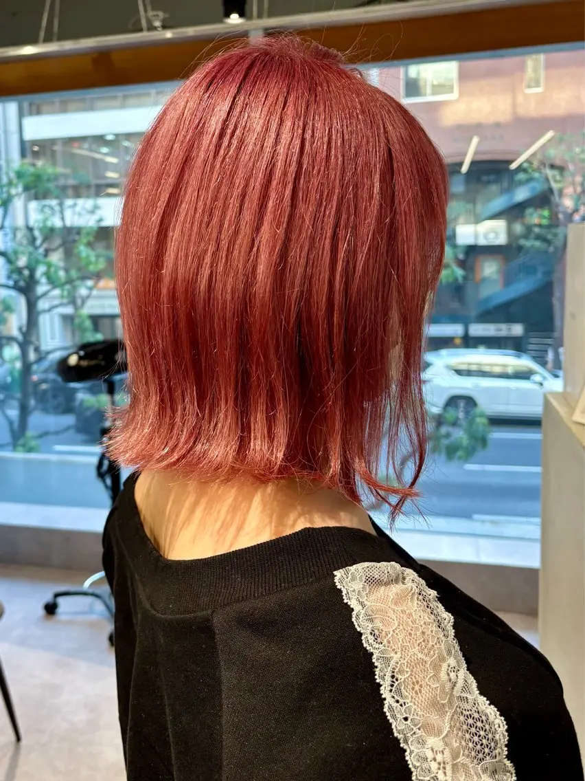 ショート カラー 透明感カラー ピンクカラー カット ヘアカラー ハイトーン×似合わせ Shoseiのヘアスタイル