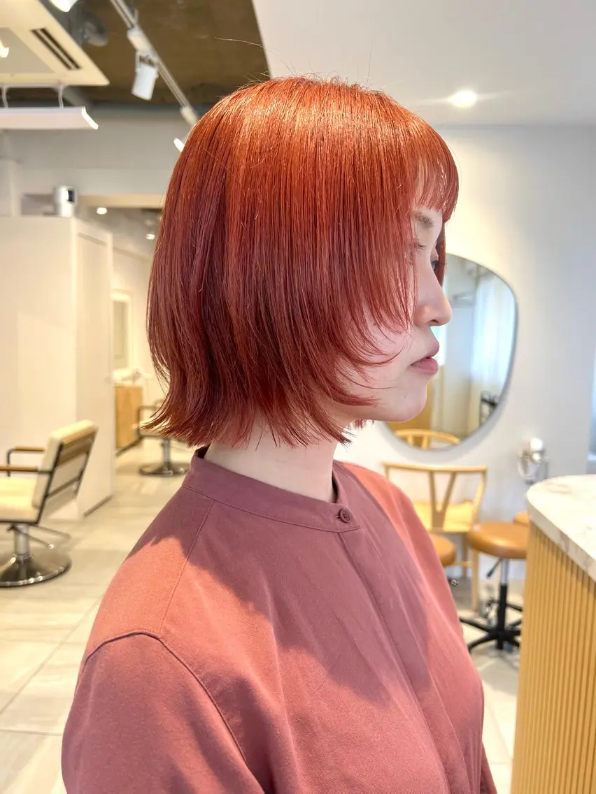 ショート カラー ブリーチ ダブルカラー ブリーチなしカラー 顔まわりレイヤー レイヤーカット 💖京都河原町/ボブ /透明感/moe🌷のヘアスタイル