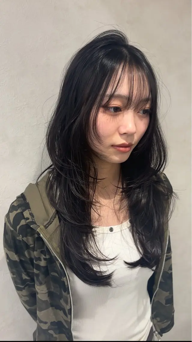 ロング ハッシュカット ハイレイヤー レイヤーカット Yuta✂︎ 韓国レイヤー🪽のヘアスタイル