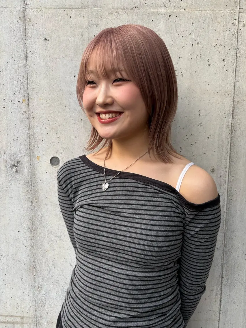 セミロング カラー カット ヘアカラー トリートメント なおちまる/酒井菜緒 ダブルカラー/長野市のヘアスタイル