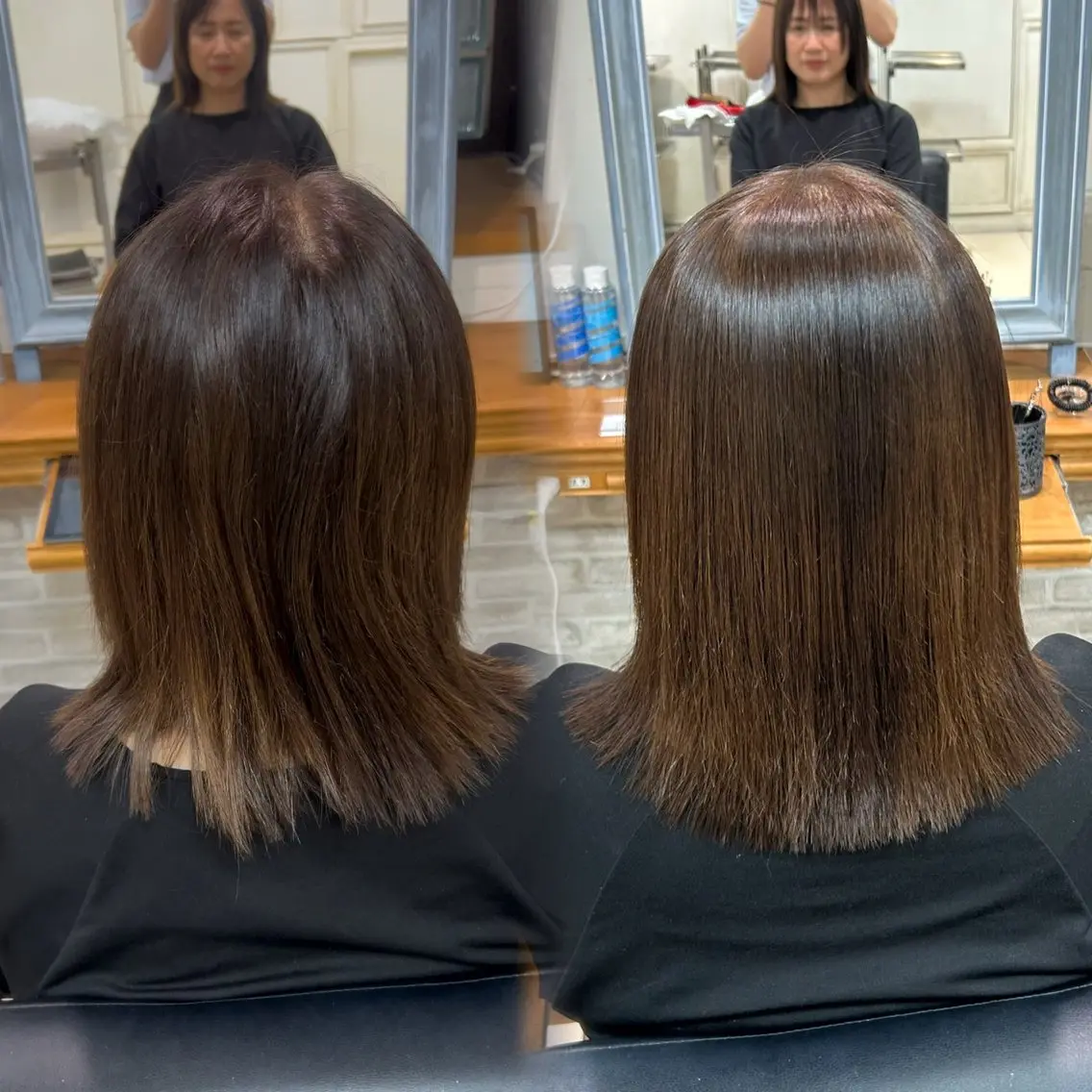 ミディアム 🩶【巻ける縮毛 矯正】🩶蘭のヘアスタイル