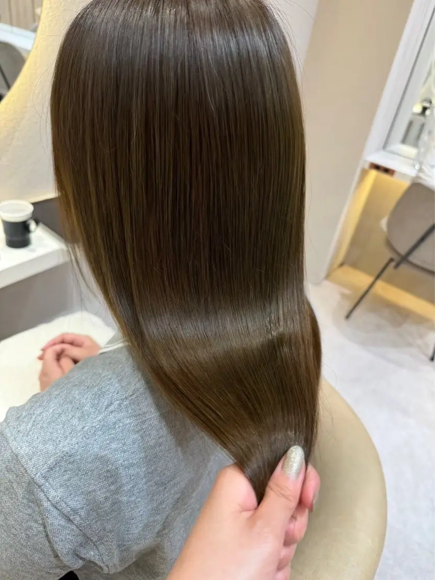 セミロング ヘアカラー トリートメント 縮毛矯正/透明感/ 松葉 晃明のヘアスタイル