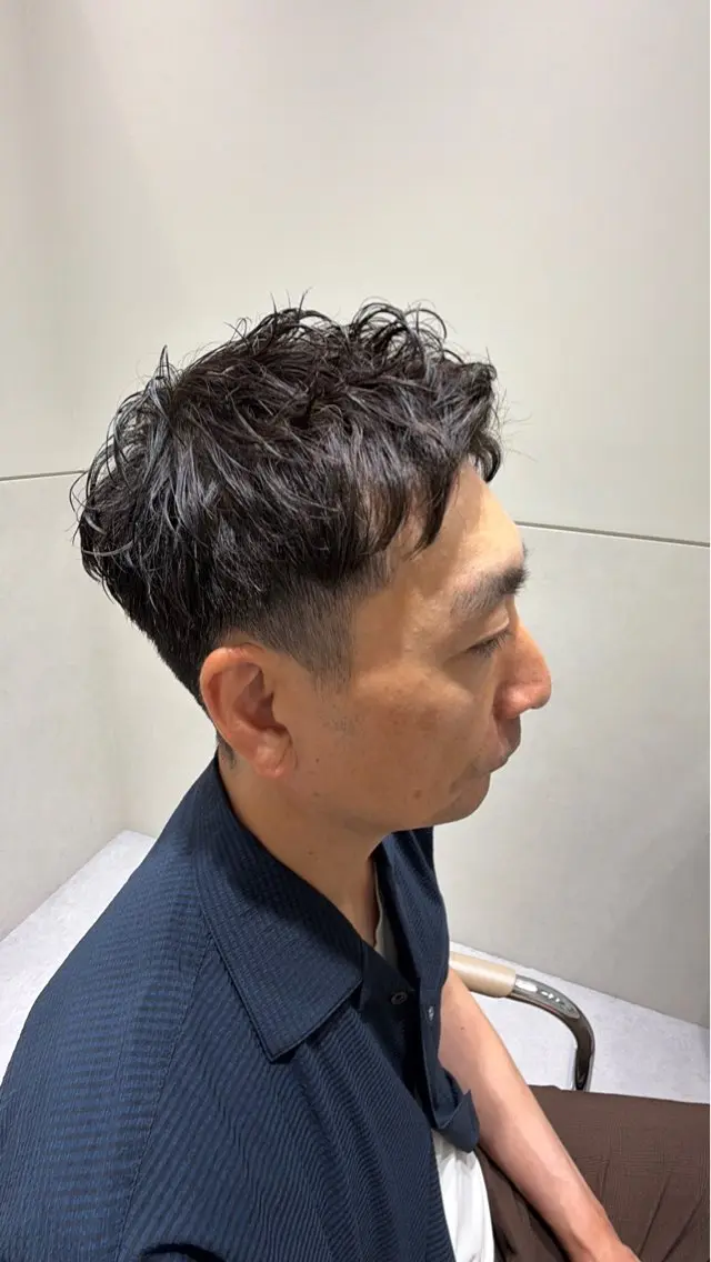 ショート メンズ カット パーマ ヘアセット 新宿メンズカット/ パーマ/岩田進一のヘアスタイル
