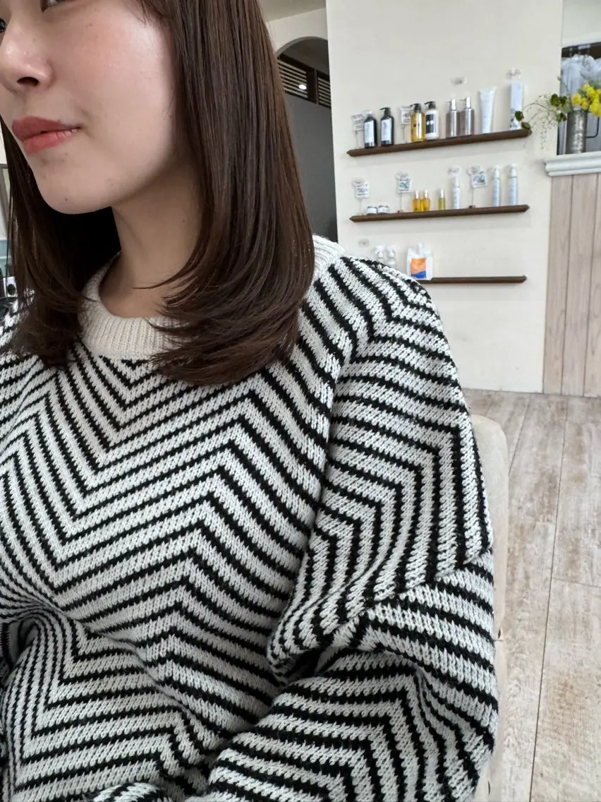 セミロング カラー ヘアアレンジ 髪質改善 レイヤーカット カット ヘアカラー トリートメント 新越谷noble店長 松本拓也▶◀*.のヘアスタイル