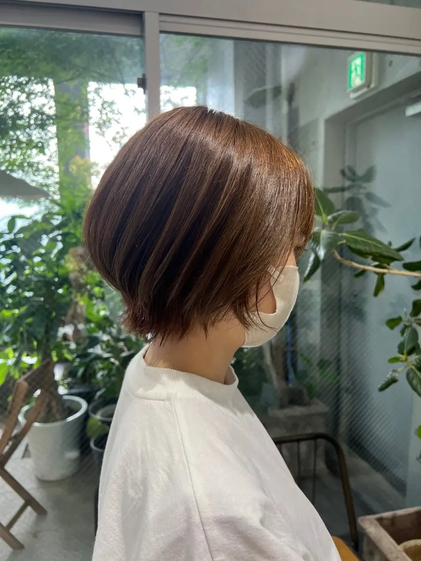 ショート カラー 顔周りカット ショートヘア 🌷ショートレイヤー ヘッドスパ🌷鈴木のヘアスタイル