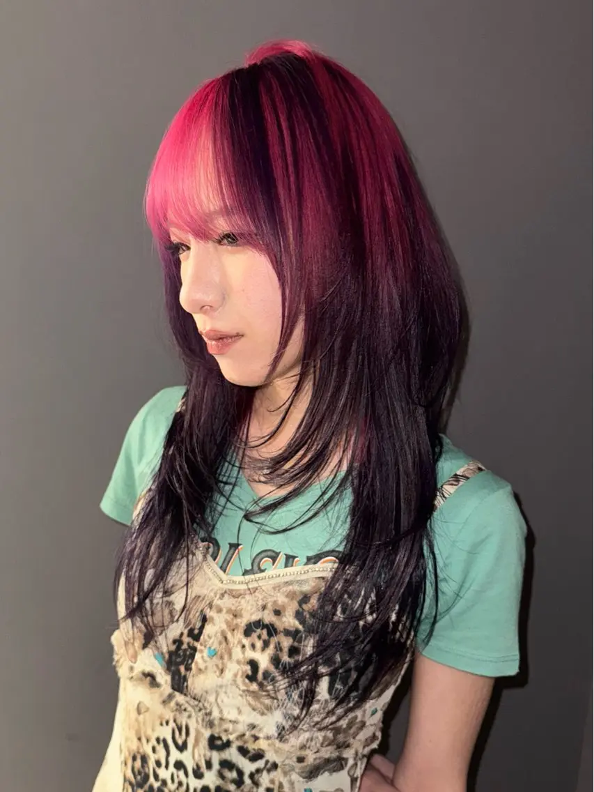 ロング カラー デザインカラー ヘアカラー ハイトーン/名古屋 Hinakiのヘアスタイル