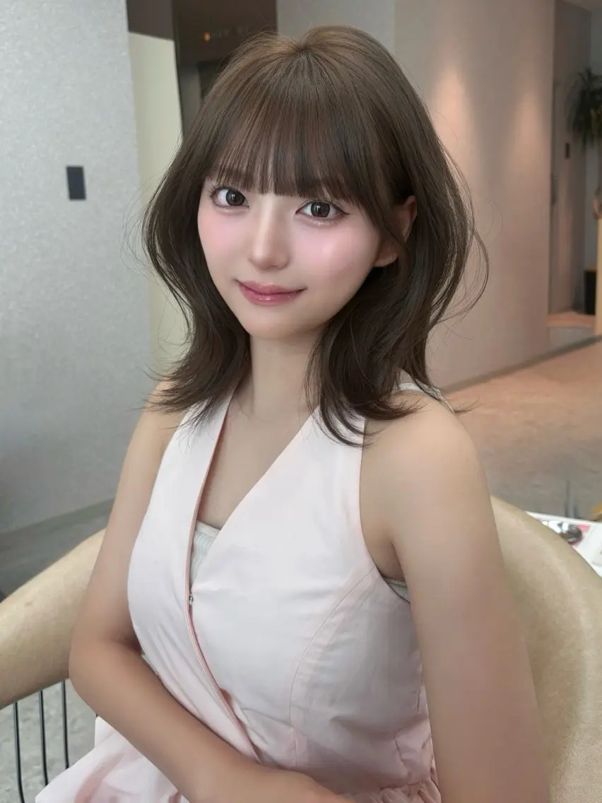 ミディアム ミディアムレイヤー レイヤーカット カット ヘアカラー トリートメント 家村 茉由のヘアスタイル