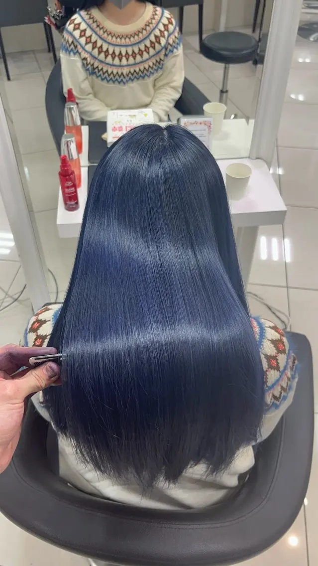 ロング パーマ カット 縮毛矯正 縮毛矯正指名No.1 艶カラー/SHIMAのヘアスタイル