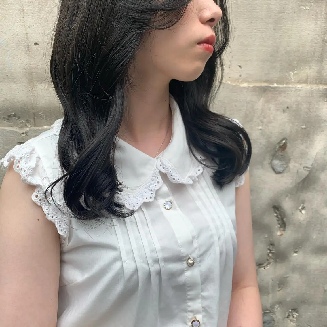 ロング カラー 顔周りカット ヨシンモリ 韓国風ヘア 韓国🇰🇷髪質改善 Chisaki치사키のヘアスタイル