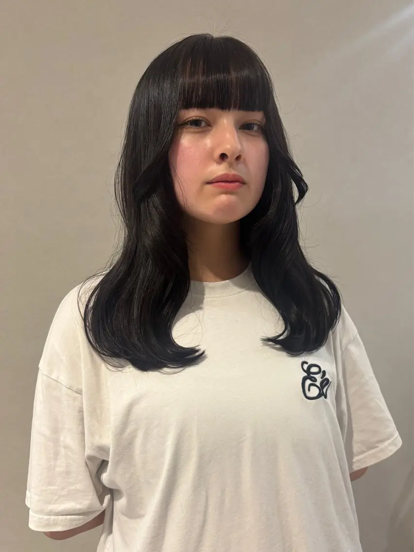セミロング カラー くびれヘア カット ヘアカラー トリートメント 名駅/sHiHo/透 明感カラー✨🎀/のヘアスタイル