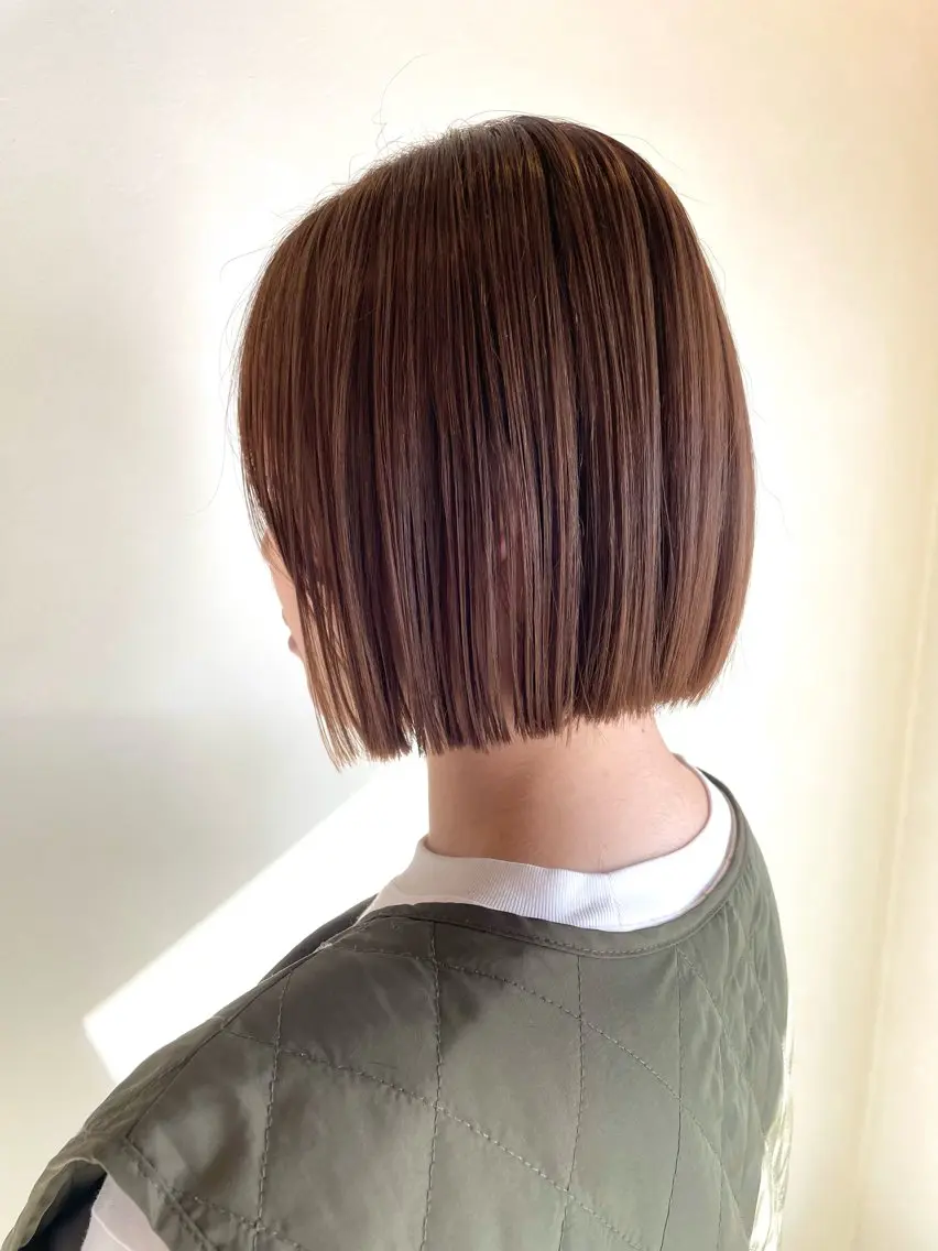ショート 切りっぱなしボブ ボブ カット ヘアカラー トリートメント 🎧倉持 来希🎧のヘアスタイル