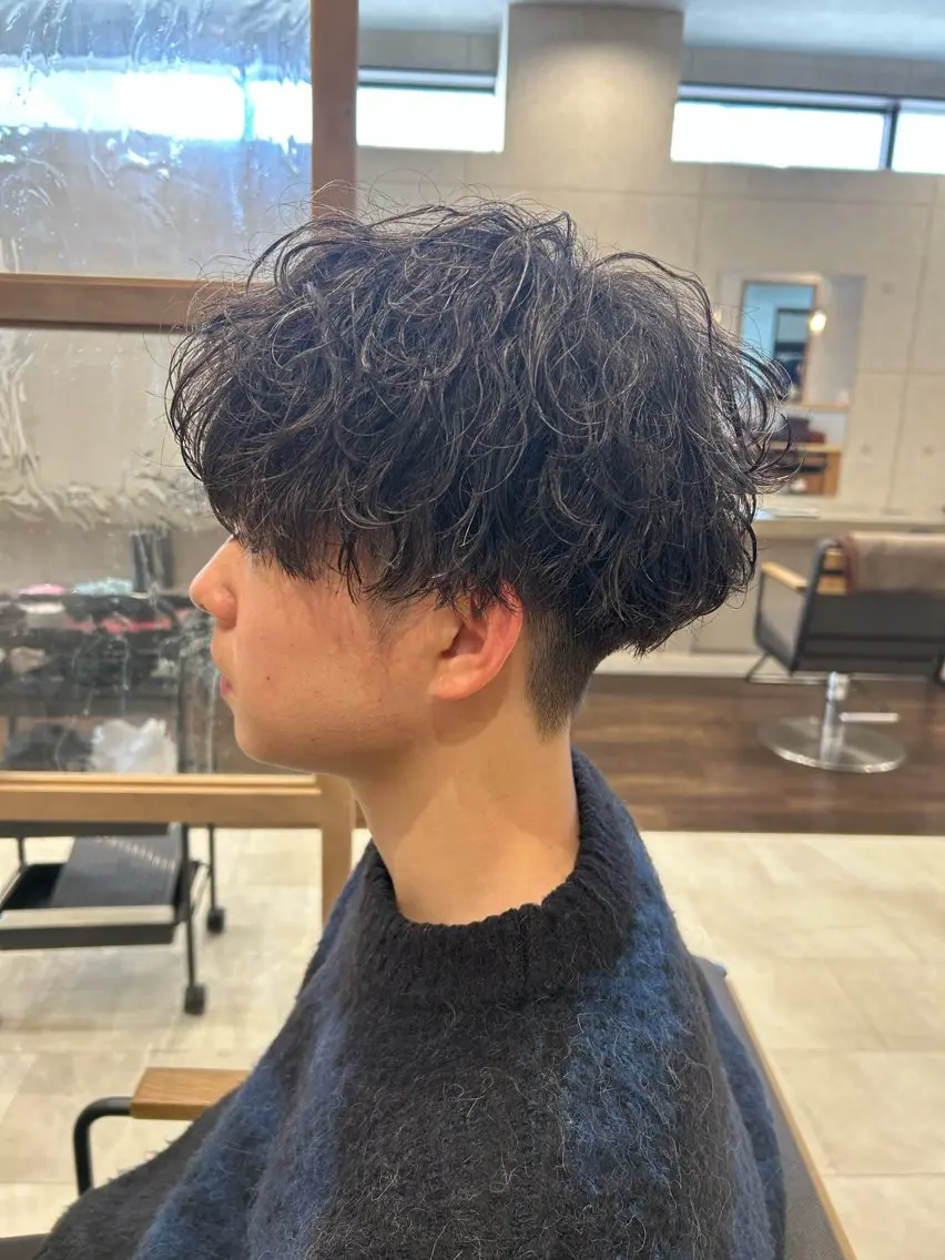 パーマ メンズ カット パーマ 宮之本 峻也のヘアスタイル