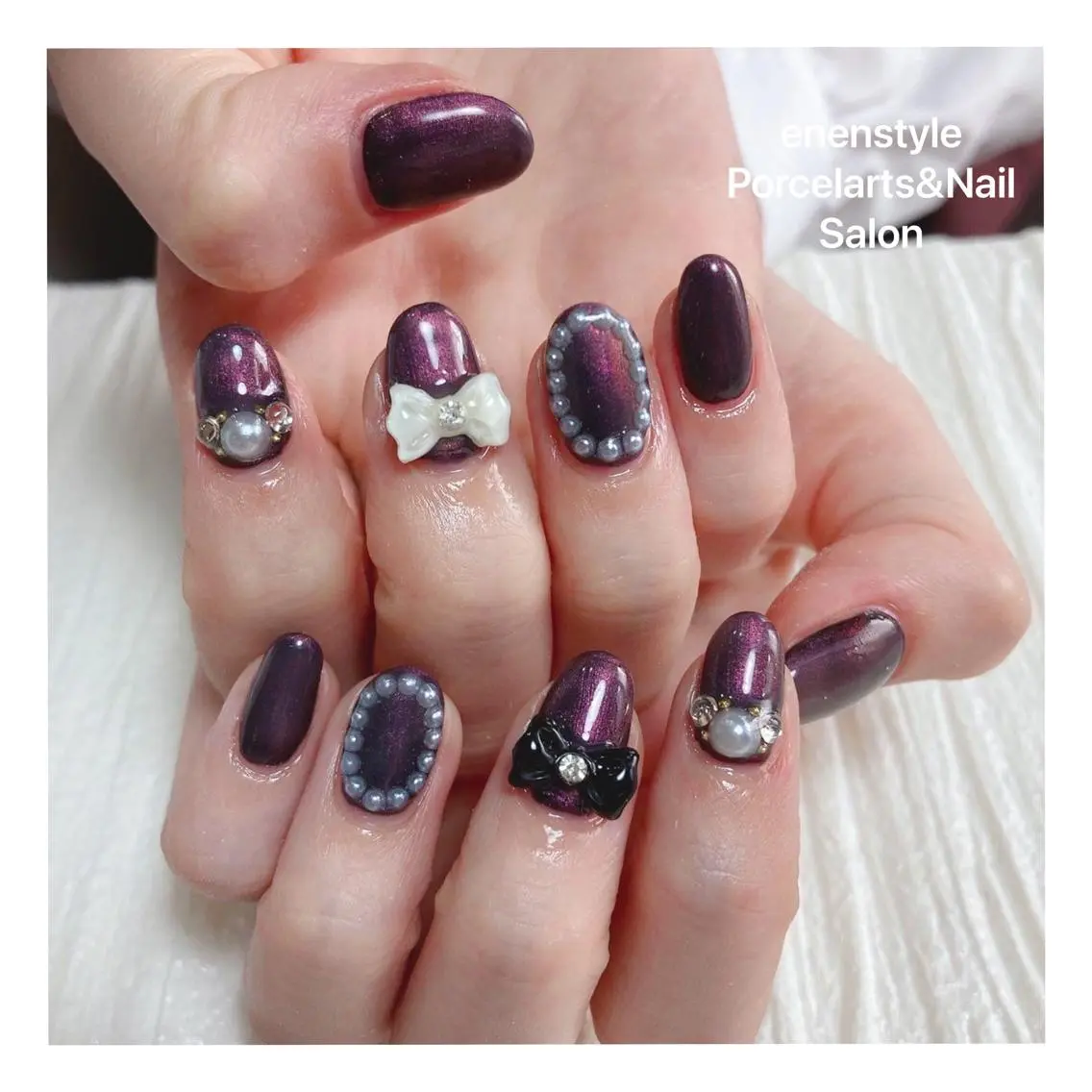 ミディアム ネイル ハンドネイル 🐾enen style 🐾のネイルデザイン