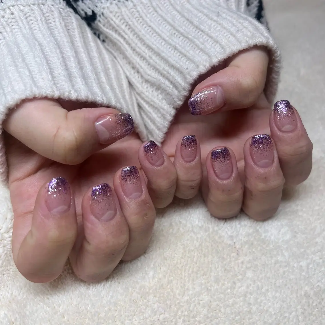 【ハンド】ラメグラデーション💅🏻(オフ代別途500円)の写真