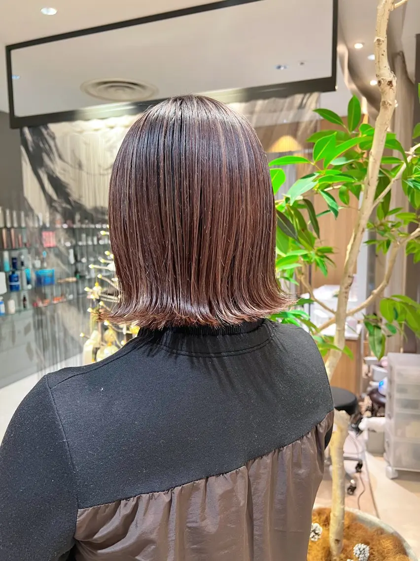 ショート カラー ハイライトカラー ボブ ハイライト 海外レイヤー/ 梅田美容室のヘアスタイル