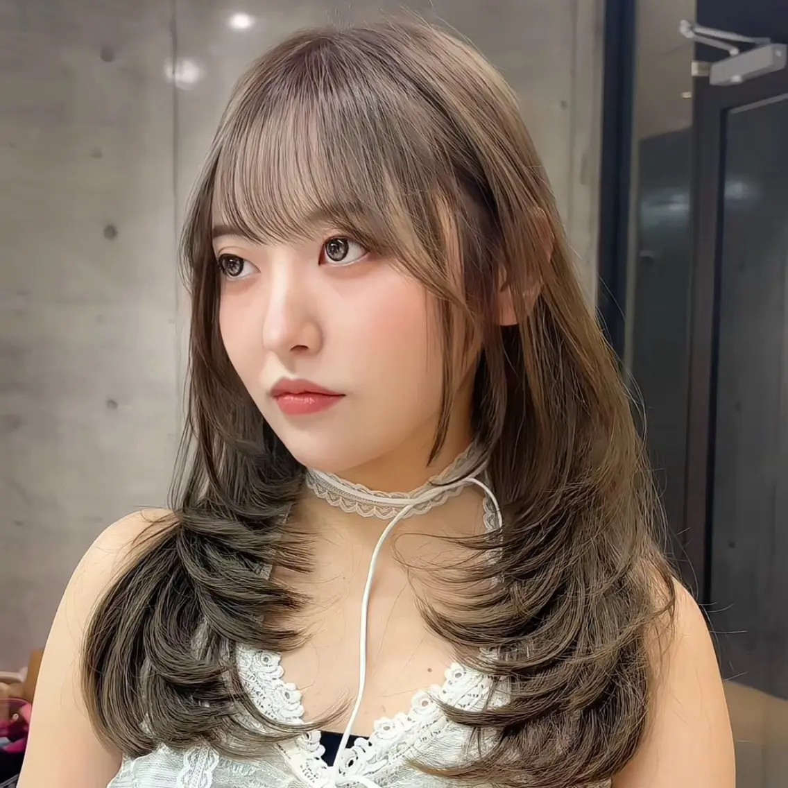 セミロング カラー 伸ばしかけ レイヤーカット カット ヘアカラー トリートメント 🎀𝑆𝐴𝑅𝐴 /レイヤーカット🎀のヘアスタイル