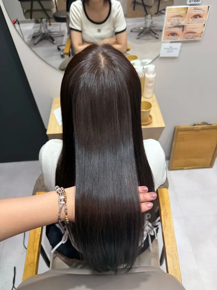ロング カット ヘアカラー トリートメント 艶カラーsora🐰 カラーモデル募集🩵のヘアスタイル
