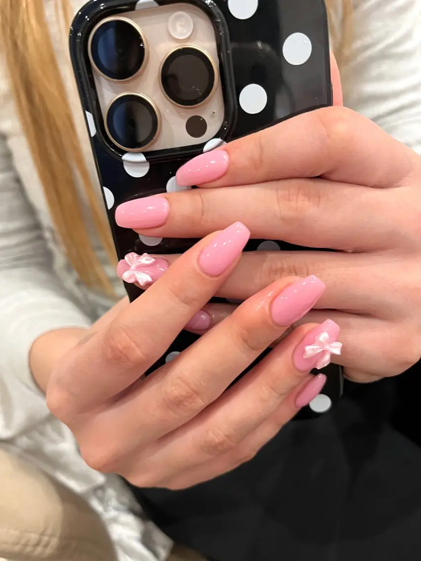 ネイル ハンドネイル 韓国ワンホンピンク 🎀mikuのネイルデザイン