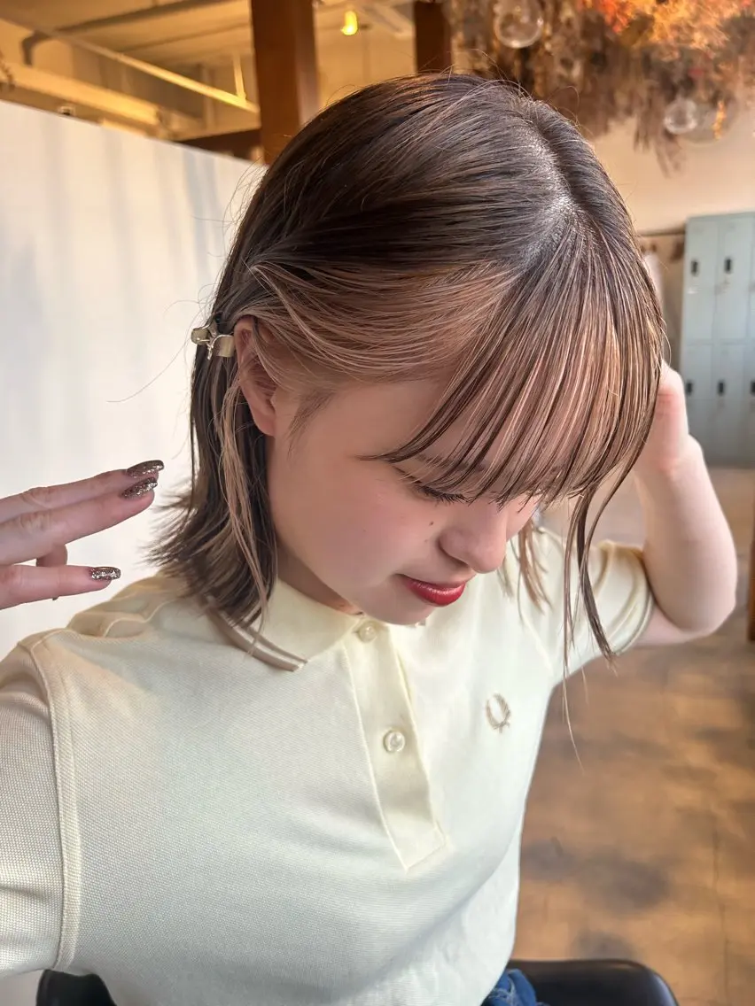 カラー ミストバング フェイスフレーミング 寺田 雅のヘアスタイル
