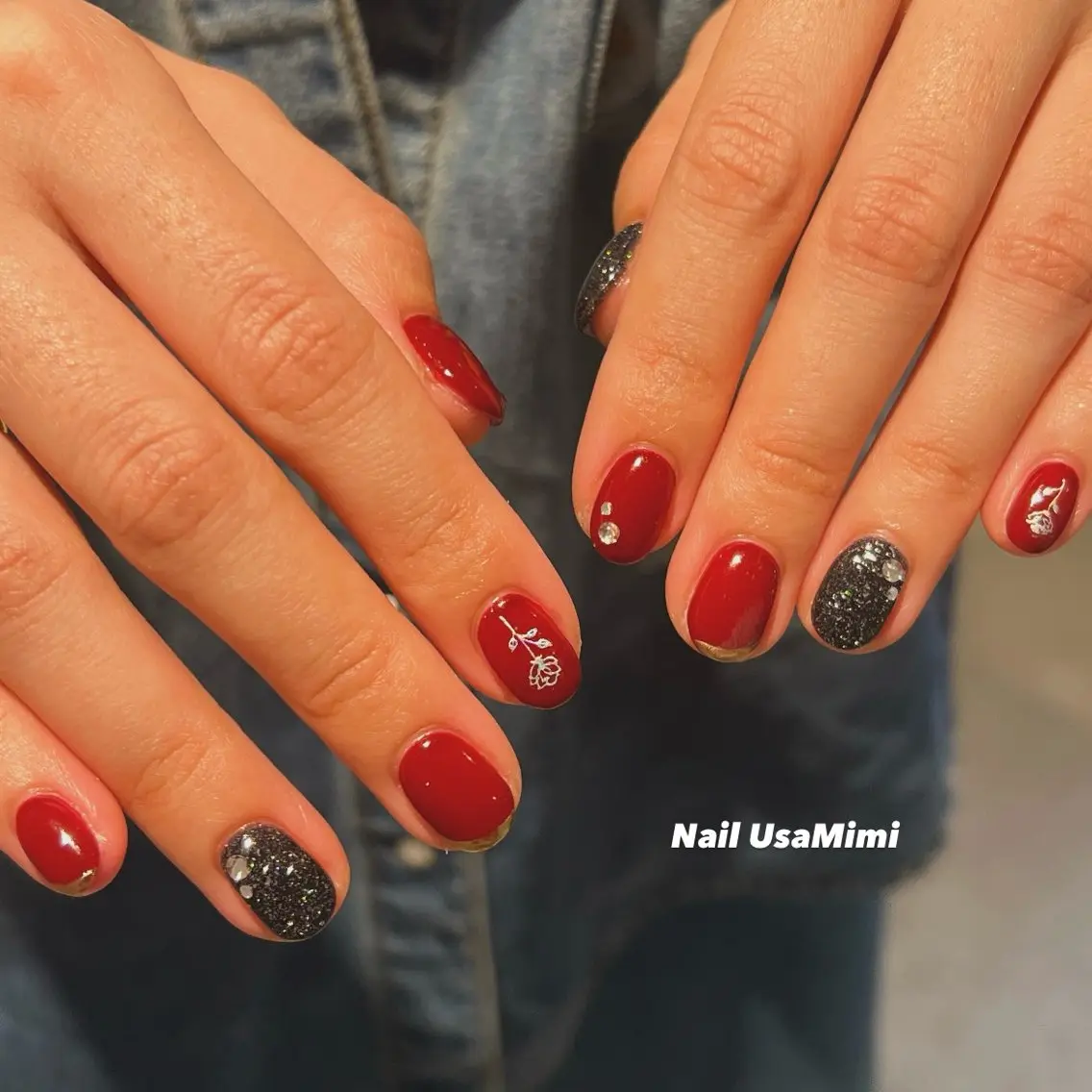 ネイル アートネイル ジェルネイル パラジェル ピンク ハンドネイル 本町ネイルNail UsaMimiのネイルデザイン