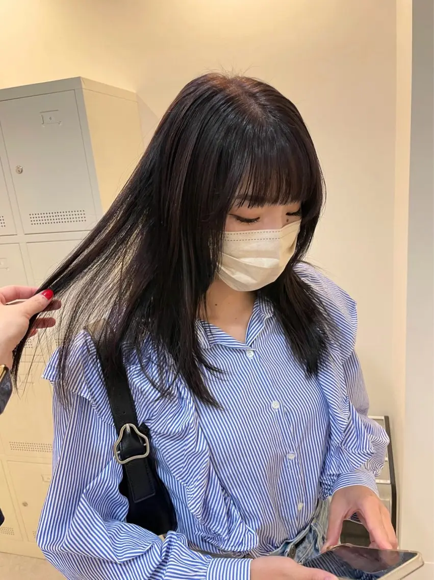 セミロング ヘアカラー トリートメント minatsu 東京の技術を京都でのヘアスタイル