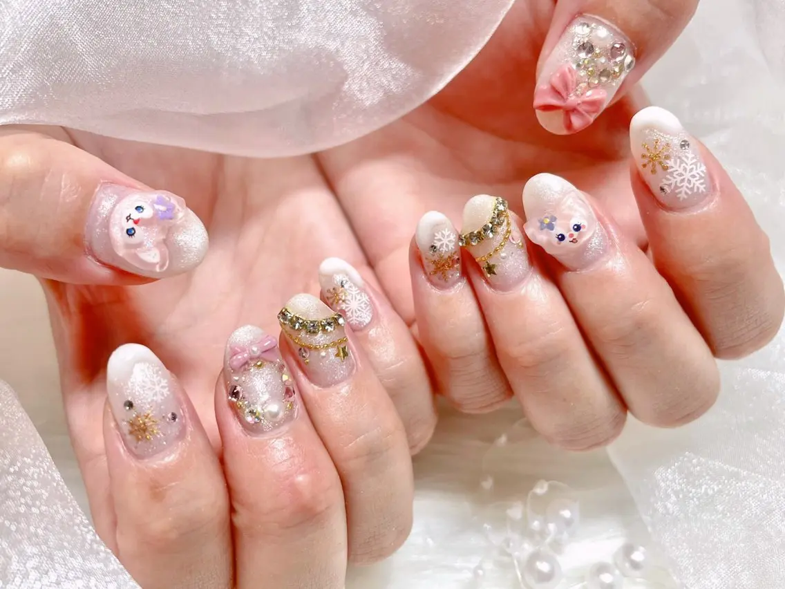 ネイル 冬ネイル ハンドネイル ゆりか joieange福島のネイルデザイン