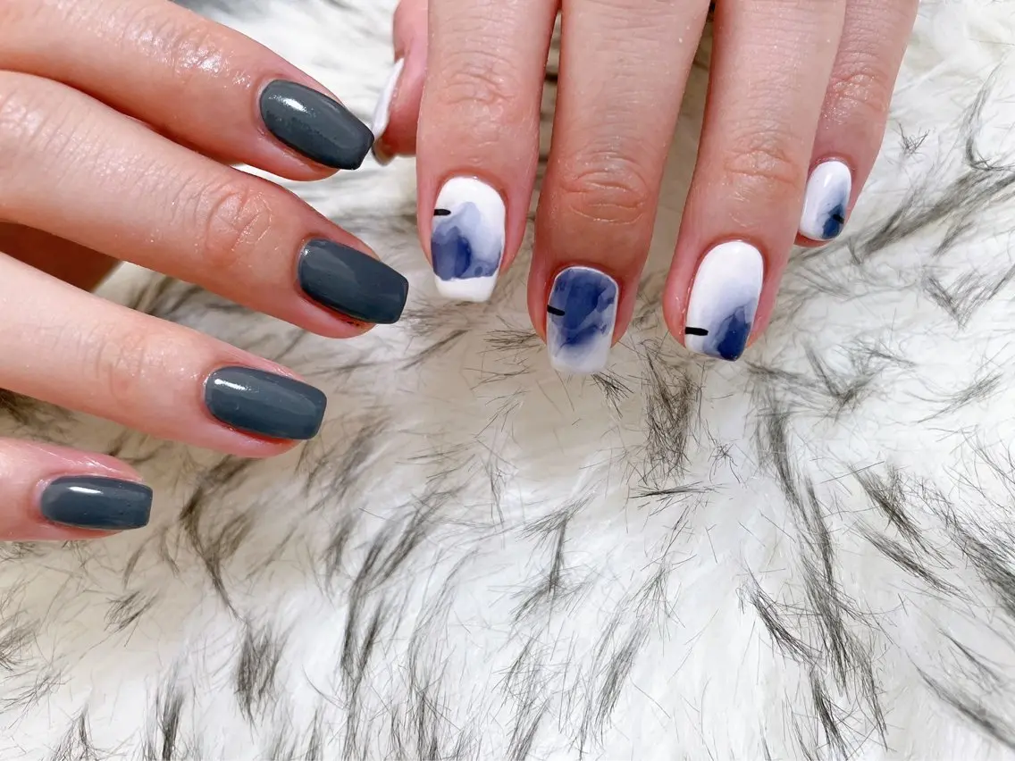ネイル ジェルネイル 韓国ネイル メンズネイル ニュアンスネイル パラジェル kiki nail たまプラーザのネイルデザイン