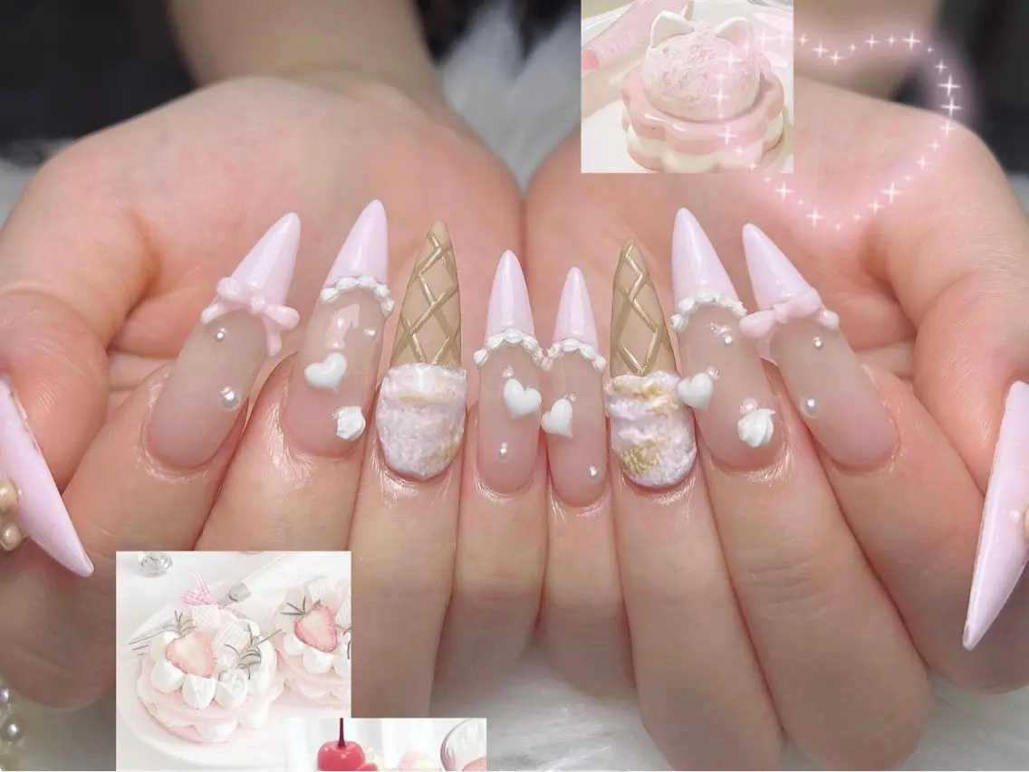 ネイル オーロラネイル ボルドー ブラウン 氷ネイル・うるうるネイル キラキラネイル ハンドネイル Sora  Nail 長さ出し専門店のネイルデザイン