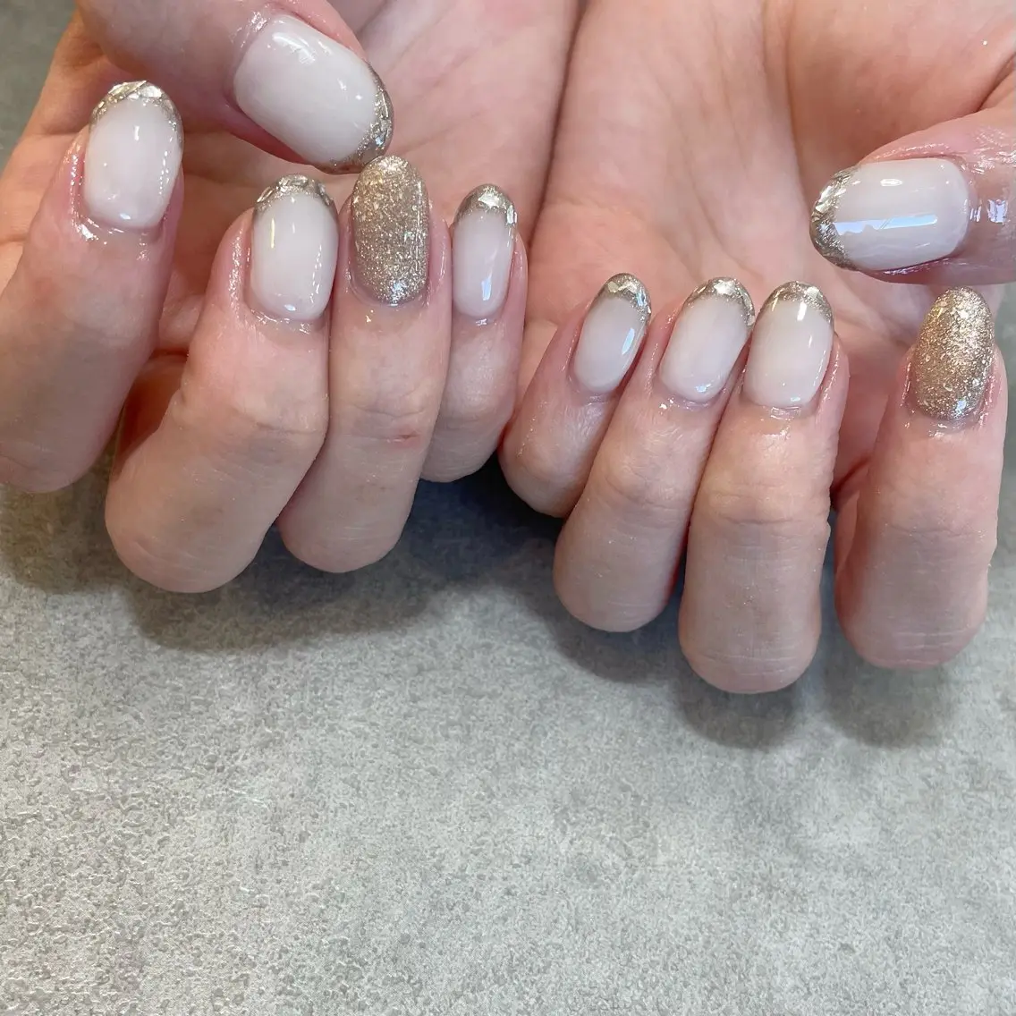 ネイル フレンチネイル ガラスフレンチ Nail Salon Gummi.のネイルデザイン