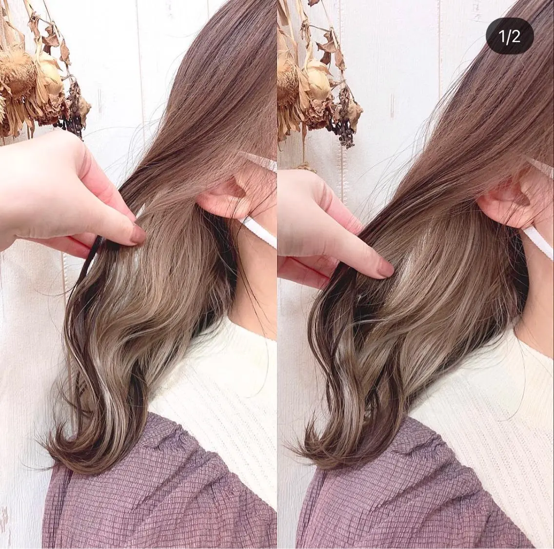 ❤︎ インナーカラー／ミルクティーベージュ❤︎ ケアブリーチ🌈割引🌈の写真