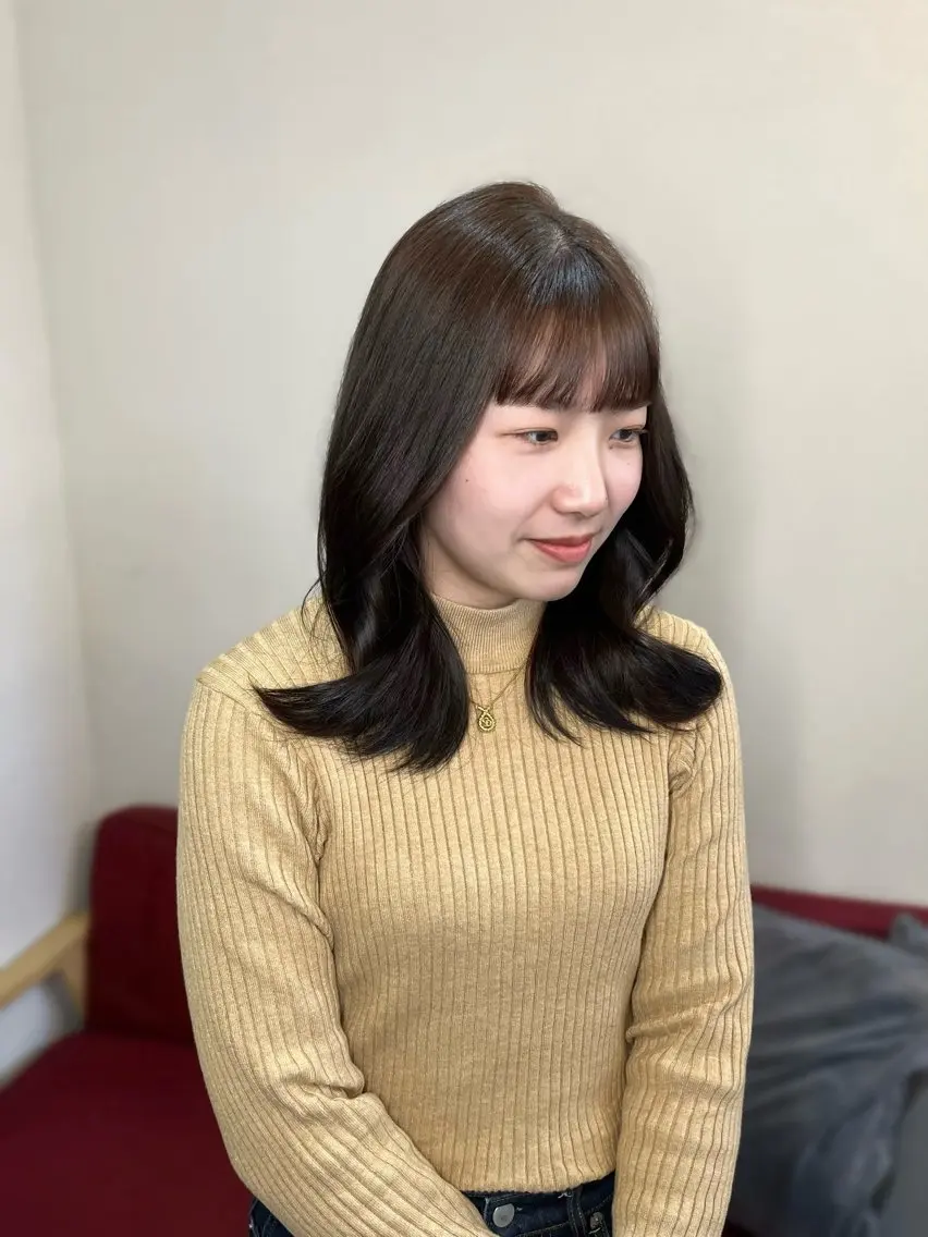 カラー ヘアアレンジ ベージュカラー 透明感カラー オリーブベージュ 似合わせ顔まわり カット💛森尾真由美のヘアスタイル