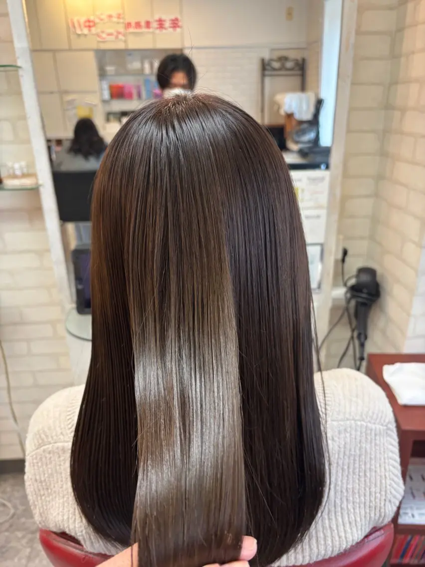 セミロング 縮毛矯正 カット 縮毛矯正 トリートメント 髪質改善サロン soukiのヘアスタイル