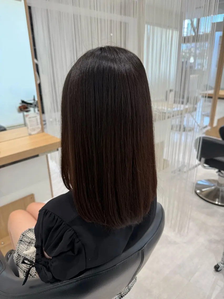 ミディアム 縮毛矯正 カット 縮毛矯正 田辺 湧愛のヘアスタイル