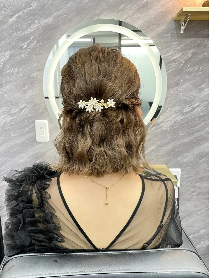 ショート ヘアアレンジ ヘアセット エクステ🩵ブリーチ 韓国ヘア🩵KAEのヘアスタイル
