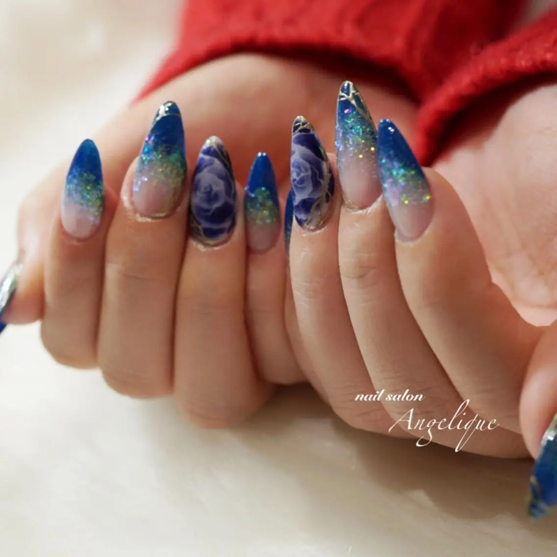 ミディアム ネイル アートネイル グラデーション Nail salon Angeliqueのネイルデザイン