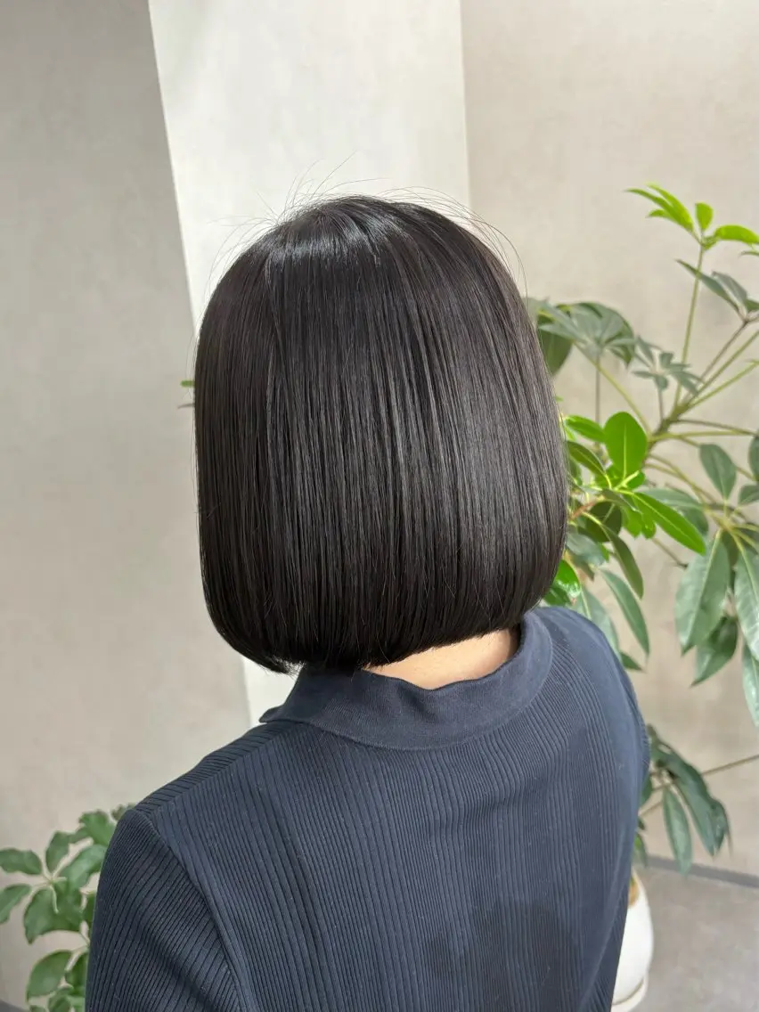 ショート カラー 黒髪 ボブ カット ヘアカラー トリートメント ショート/ボブ/ 透明感カラー🌿神永のヘアスタイル