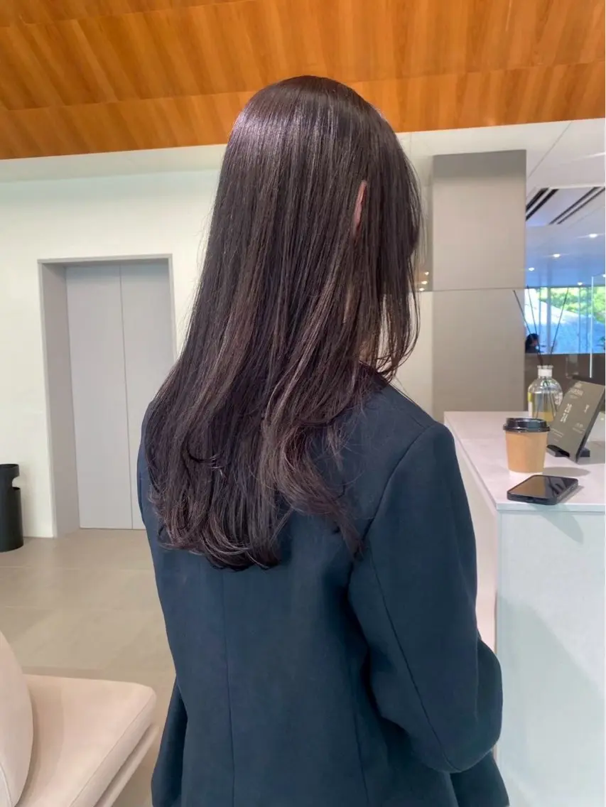 ロング カラー ベージュカラー ラベンダーカラー ラベンダーベージュ ヘアカラー 縮毛矯正/レイヤー /kirara🌼のヘアスタイル