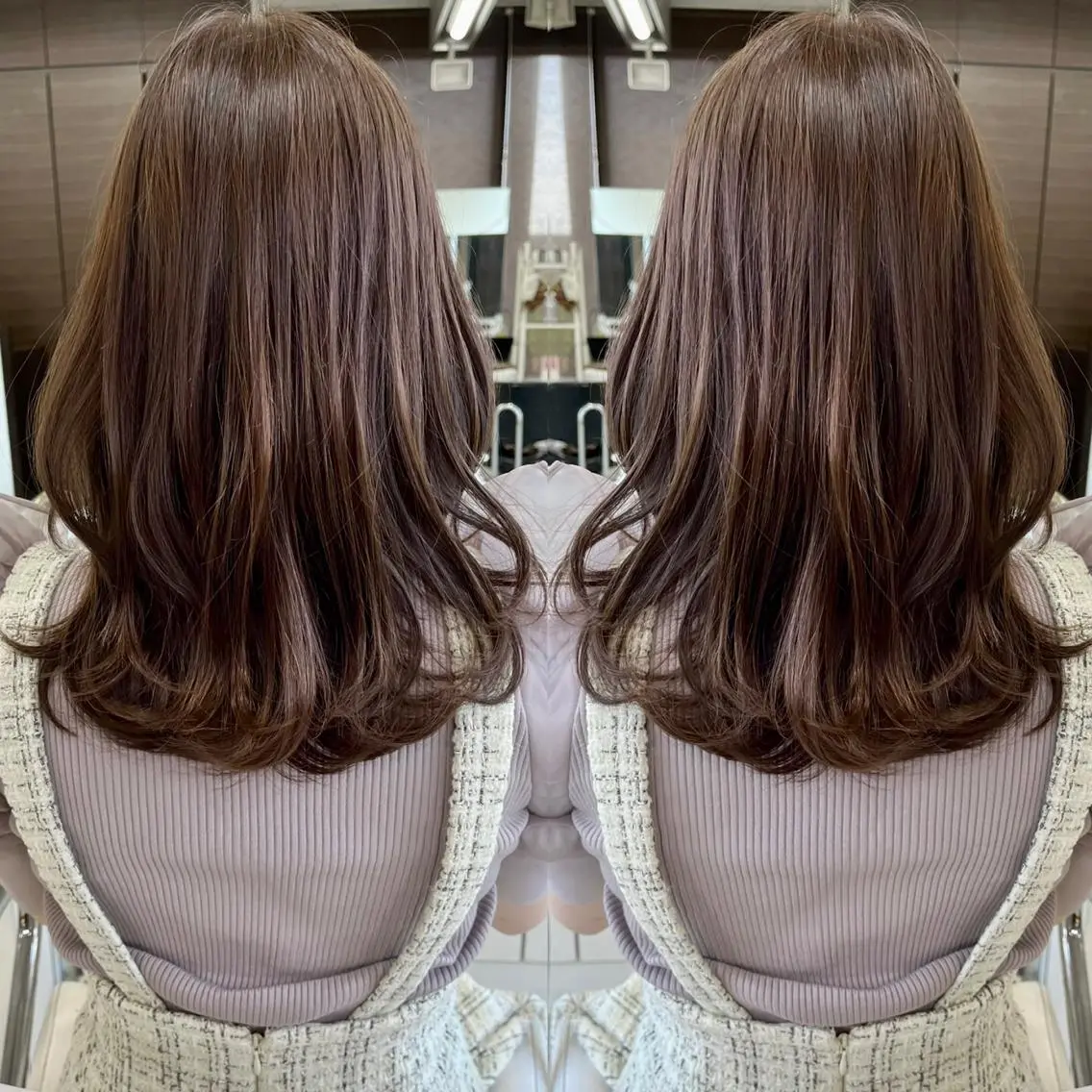 ミディアム カラー レイヤーカット カット ヘアカラー トリートメント ハタケヤマヨシキ ／BOOTHのヘアスタイル