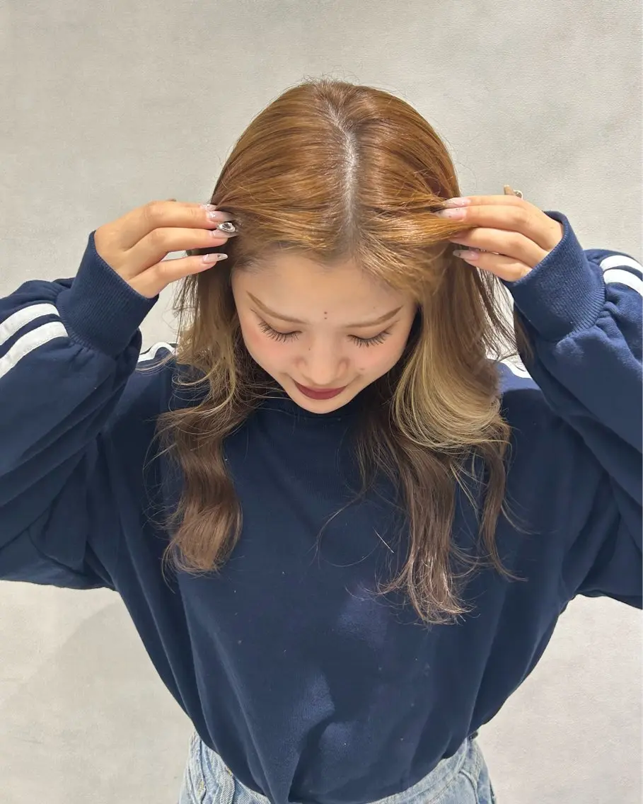 ロング カラー ブラウンカラー オレンジ オレンジブラウン 寺川留以 /カットモデル募集中のヘアスタイル