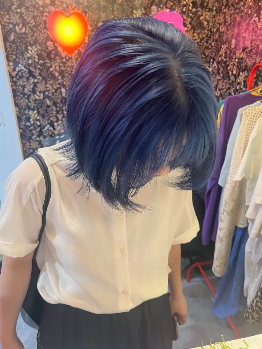 ミディアム カラー ブルーカラー ヘアカラー カラーパティシエ facce🌼ikoのヘアスタイル