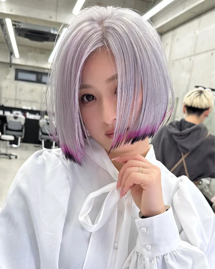 ミディアム カラー ピンクカラー ホワイトピンク ヘアカラー Kazuki/名古屋 ブリーチ/髪質改善のヘアスタイル