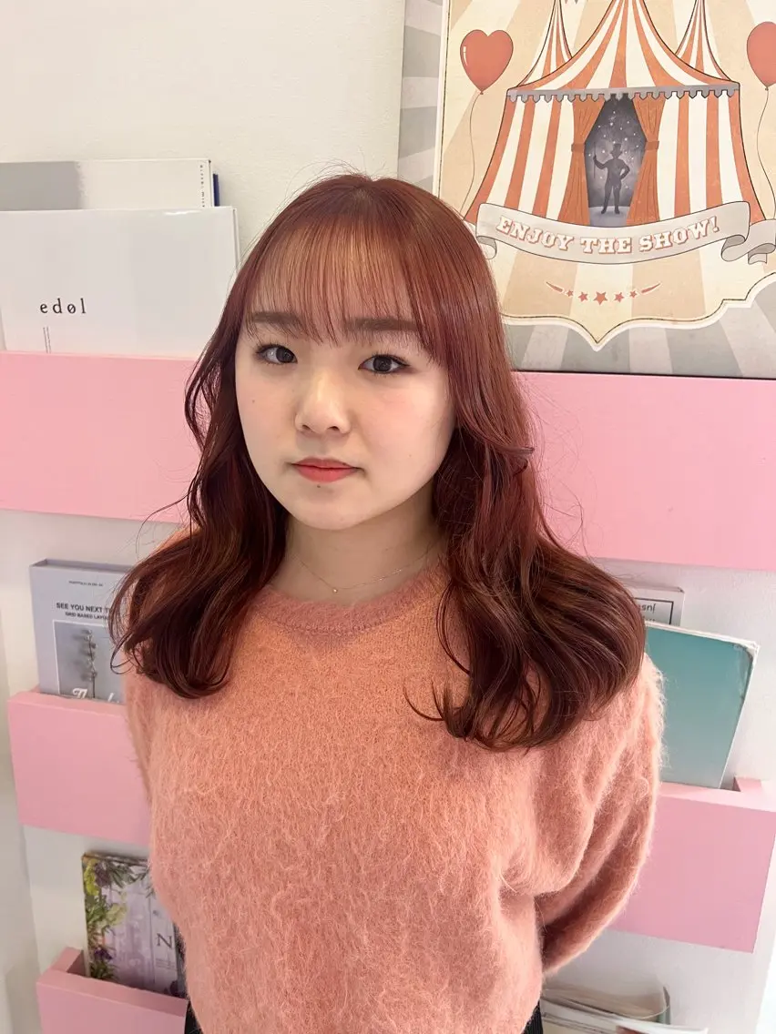セミロング カラー ヘアカラー トリートメント 🎀ダブルカラー/ ピンク×ガーリー🎀のヘアスタイル